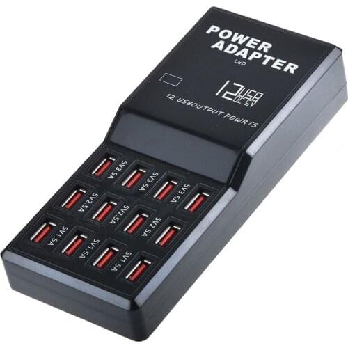 Multi USB Charger US EU UK Plug 12 Ports Wall Desktop Charge Power Adapter For iphone iPad Samsung Huawei Xiaomi Tablet Charging