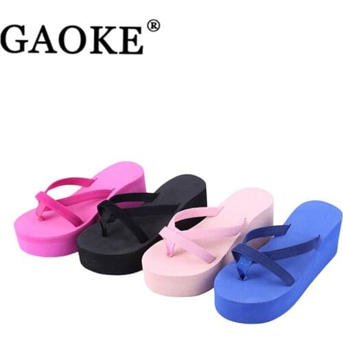 Women Shoes Womens Summer Fashion Slipper Flip Flops Beach Wedge Thick Sole Heeled Shoes Drop Shipping Bath Shoes Slippers