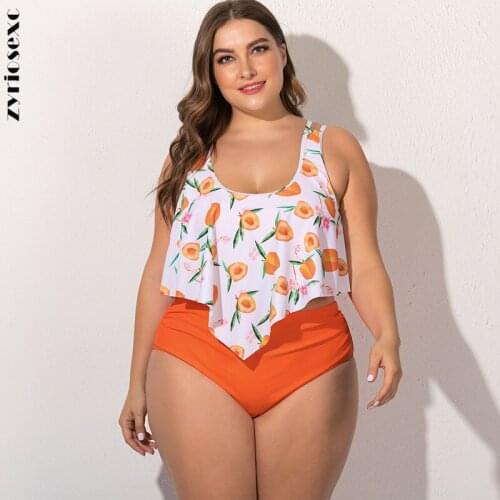 ZY 2021 New Women Push Up Bikinis Set Swimwear Plus Size High Waist Swimsuit Larges Plussize Swimming Suits Bathing Beachwear