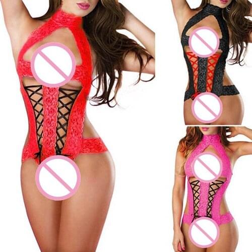 Fashion Women New Sexy Bow Lace Cosplay Sexy Hot Clothing Lingerie Lace Dress Babydoll Womens Sexy Belt Underwear Pajamas Porn