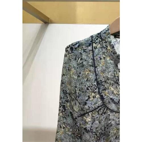 Women Vintage Mini Dress Floral Print Long Lantern Sleeve Lace Up Collar 2021 Early Autumn New Lady Casual Dress