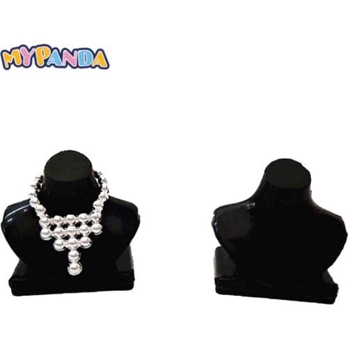 1Pc Dollhouse Miniature Black Necklace Bracket Jewelry Display Holder Support Model Stand