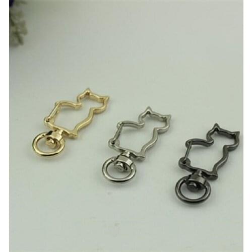 10 pieces / lot) Luggage Handbag Hardware Accessories New Animal Cat Chain Hook Buckle Keychain