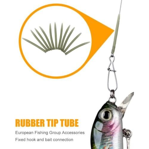 Terminal Carp Fishing Anti Tangle Sleeves Connect with Fishing Hook Rubber Tip Tube Positioner Terminal Fishing Tackle 20-100pcs