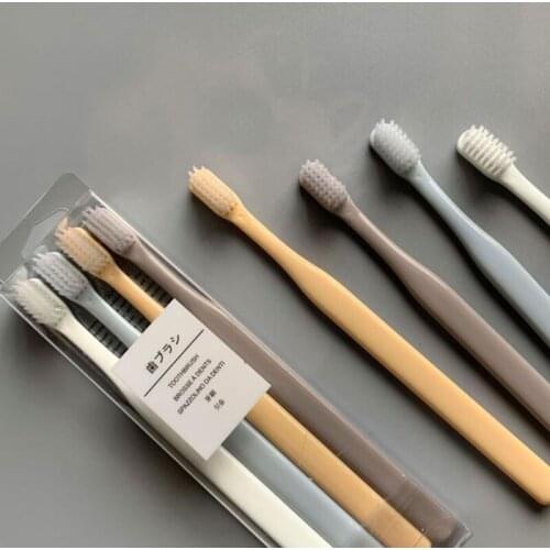 4 PCS/Lot Multi-Color Soft Bristle Small Head Toothbrush Tooth Brush Portable Travel Eco-friendly Brush Tooth Care Oral Hygiene