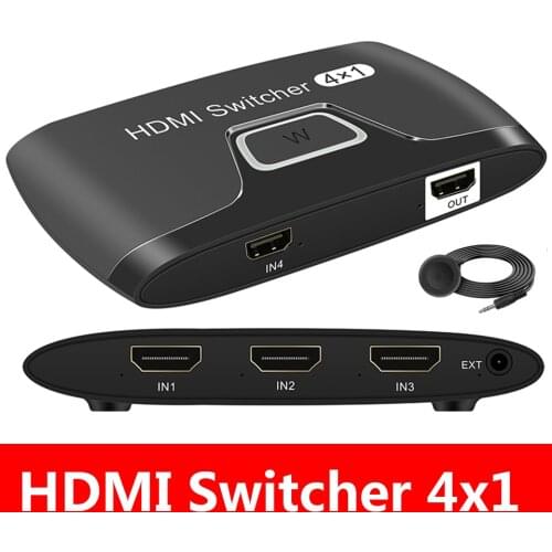 2021 4 Port HDR 4K HDMI Switch 4x1 Support HDCP HDMI Switch Box With IR Mini HDMI Switch Remote For PS4 360