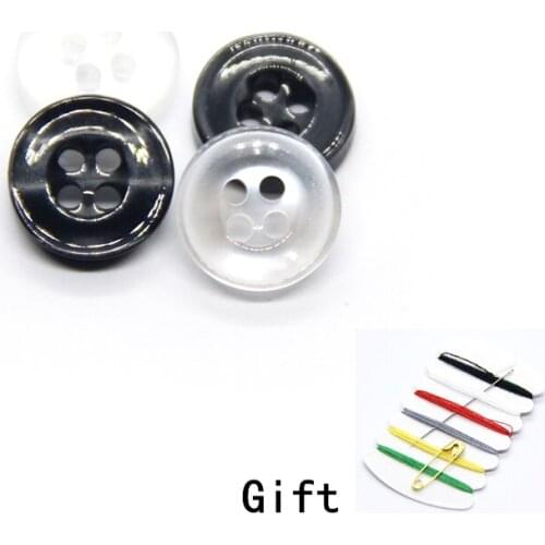 9/10/11mm Quality Transparent Shirt Buttons For Clothing Collar Cuff Decorations 4 Holes Handmade DIY Accessories Wholesale