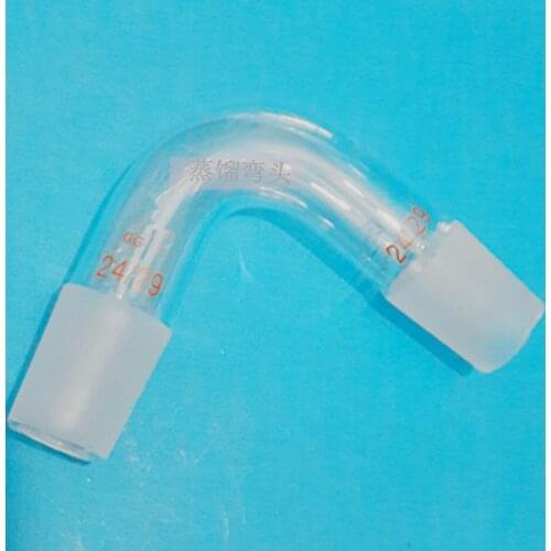 Glass Distillation adapter,Distilling Head,75 Degrees bend Standard Ground Mouth.Standard mouth 24/29,Used for distillation unit