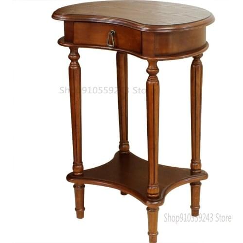 American Side Table Solid Wood Living Room Sofa Corner Table European-style Corner Telephone Table Bedroom Bedside Counter Lamp