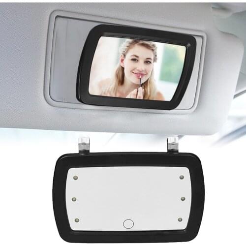 Car Sun Visor Mirror Makeup Sun-shading Cosmetic Mirror Vanity Mirror Automobile Make Up Mirror with Six LED Lights