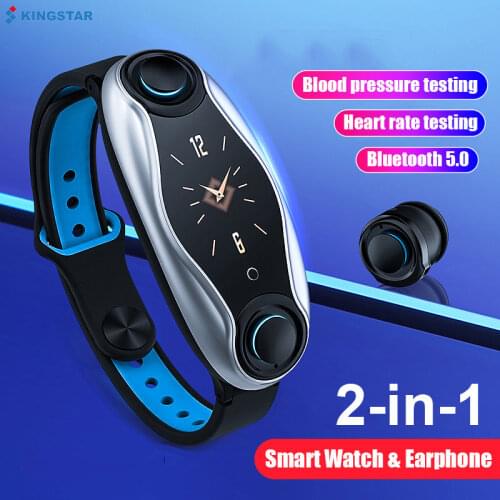 KINGSTAR T90 Wireless Bluetooth Earphone Smart Watch 2 In 1 TWS Earbuds Waterproof Health Tracker Multi-Sport Fitness Bracelet