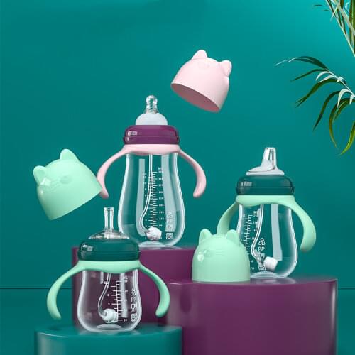 Baby Bottle Milk Feeding Bottles Anti-fall Imitation Breast Milk Newborn Large Capacity 160/240/300ml Infant Use