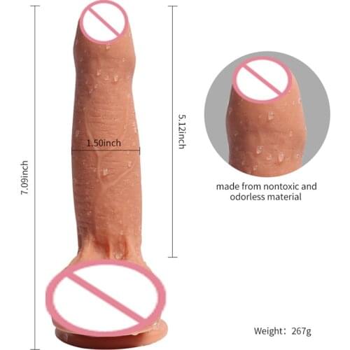 Double-layer Silicone Flesh Color Simulation Dildo Fake Penis Strong Suction Realistic Female Pussy Plug Stimulating Products