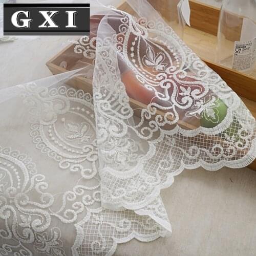 Europe Embroidered Lace Sheers Curtains for Living Room Window Treatments Luxury White Tulle Bedroom Drapes Panels