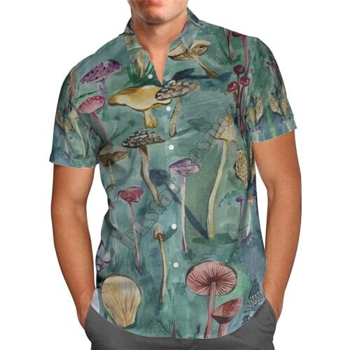 Hawaii Shirt Hawaiian beach summer Flower Mushroom Printed 3d Mens Shirt Harajuku Tee hip hop shirts 09
