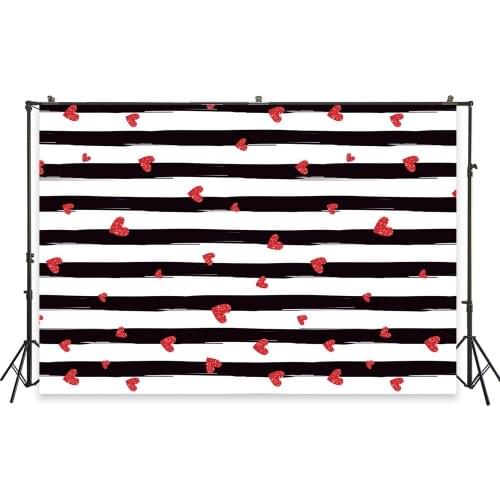 HUAYI Photo Background Newborns Baby Valentine Hearts Stripes Birthday Photography Backdrops Studio Photobooth Backdrop XT-6385
