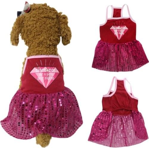 Red Pet Dog Princess Dress Summer Cool Puppy Braces Skirt Fashion Home Pets Dress Up Clothes For Small Medium Dogs
