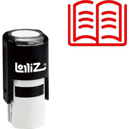 LolliZ Open Book Self-Inking Rubber Stamp - Modern Symbol Series