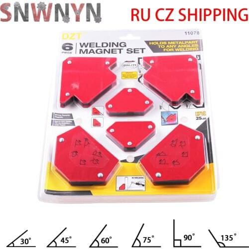 6PCS Welding Magnet Set Welding Positioner Magnetic Fixed Angle Soldering Locator Welding Accessories Hold Metal Part Any Angles