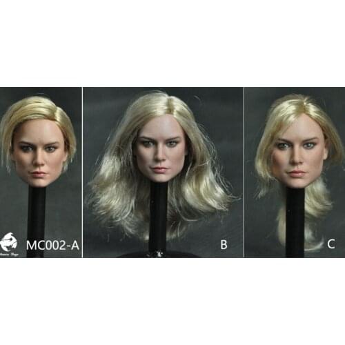 1/6 Scale Brie Larson Female Head Sculpt with Long Hair for 12''Action Figure Body DIY Toys Gifts MC002