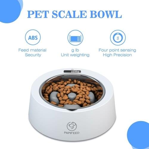 Pet Dog Bowl Slow Feeder Dog Food Bowl Smart Weighing Dog Slow Feeder Cat Pet Feeder NonSlip Anti Gulping Eating Bowl