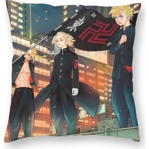 Fashion Tokyo Revengers Mikey Cushion Covers Sofa Decoration Sano Tokyo Anime Manga Printed Throw Pillow Cover