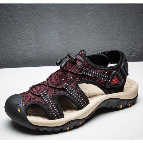 Nine o'clock Summer New Men Sandals Mesh Breathable Leisure Fashion Slippers Outdoor Anti-skid Male Flats Shoes Big Size