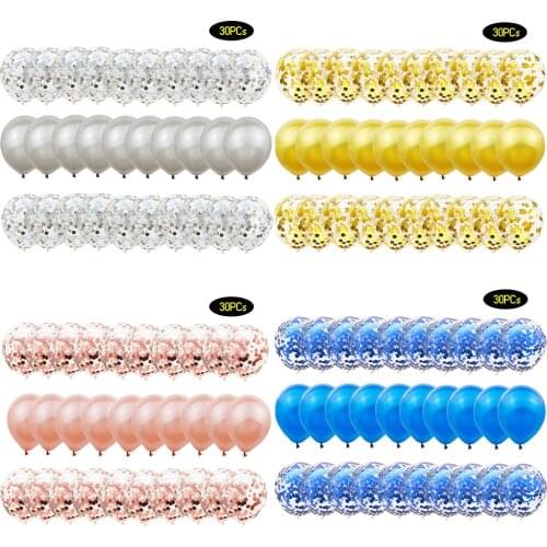 30pcs 12 inch rose gold confetti balloon set gold sequin balloon birthday party wedding balloon Baby Shower decoration balloon