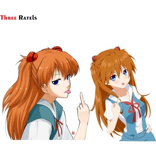 Three Ratels A644 Asuka Middle Finger Car Bumper Window Decals Pvc Personality Creative Auto Stickers Sun Protection Sticker