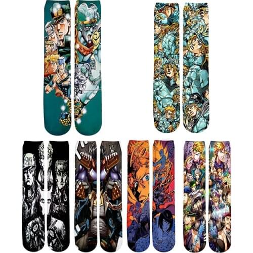3D Print Character Anime Jojo Cartoon Art Socks Hippie Funny Women/Men Newfashion High Socks Long Calcetines Hombre 2021