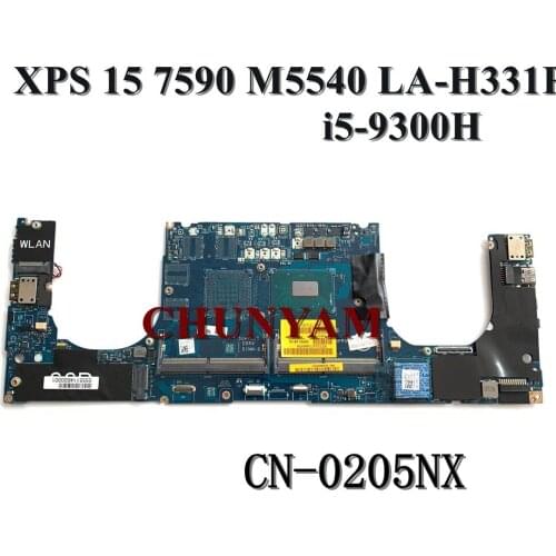 NEW LA-H331P For DELL Precision M5540 XPS 7590 Laptop Motherboard Mainboard with i5-9300H CN-0205NX 205NX Mainboard 100% Tested