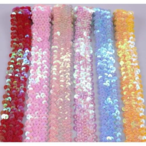 New come 30 mm Width Sparkle Spangle Fabric Shiny Sequin Ribbon For Latin Dance Dress Decoration Sewing Lace 10 yards per lot