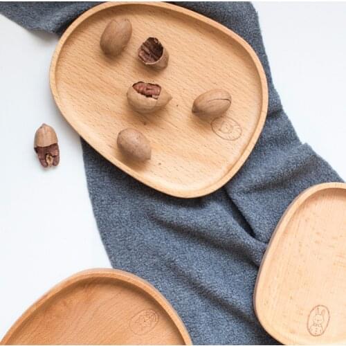 New Home Kitchen Table Food Plates Wood Tray for Coffee Bread Fruits Candy Sushi Holder Dinner Plate Set Dishes Plate