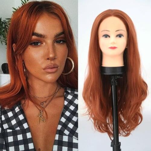 QUINLUX WIGS Copper Red Long Wavy Wig For Black Women/Girl Daily Use Synthetic Front Wigs High Temperature Heat Fiber Cosplay
