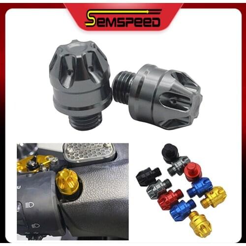 SEMSPEED CNC M10x1.25 Motorcycle Mirror Hole Plugs Right Left Screws Bolts For Yamaha XMAX 125 XMAX 250 XMAX 300 XMAX 400 2020