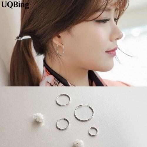High Quality 925 Sterling Silver Hoop Earrings Jewelry Circle Earrings For Women Girls Gift Brincos Pendientes de Prata