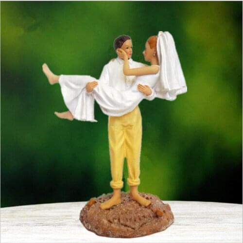 "sweet beach couple " bride and groom wedding cake topper wedding gifts favor for beach wedding party cake decoration