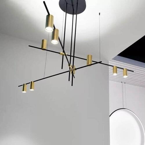 Modern LED Geometric Line Pendant Light Molecular Lamp Designer Clothing Store Living Room Restaurant Bar Pendant Lighting CA006