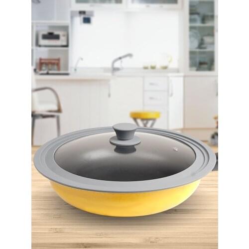 Glass silica gel cooking lid silicone milk pot wok pan cover splash oil high temperature anti falling pot strainer splatter