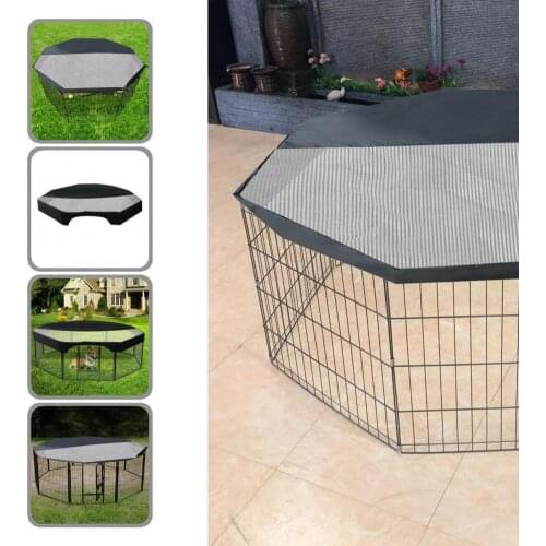 Wind-proof Durable Soft Ventilated Dog Playpen Shaded Cover Octagon Dog Playpen Shaded Cover Machine Washable for Yard