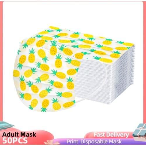 10/50pcs Easter Mascarillas Desechables Adult Tie-dye Printed 3-layer Disposable Mask 2021 Kawaii Maske Halloween Mask Cosplay