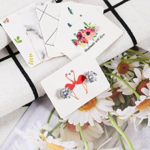 100Pcs Square Ear Studs Hang Tag Kraft Paper Earrings Card Earring Display Card for Jewelry Card Cardboard Earring Price Tags