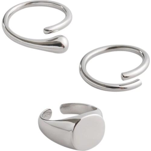 100% 925 sterling silver geometric line rings for women fine jewelry, fashion female round ring friends gifts accessories