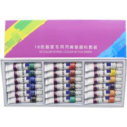 12/18/24 Colors 12ML Tube Acrylic Paint set Art Painting Drawing Tools For Kids DIY Water-resistant