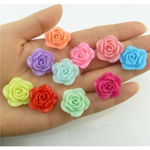 18784 30pcs/lot 19mm Candy Plastic Acrylic Flower Shape Spacer Beads Loose Diy Bracelet Necklaces Jewelry Jewelry Findings