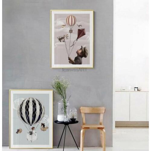 2 panels Scandinavian Canvas Paintings of Fashion Kids Posters Prints for kids room decoration