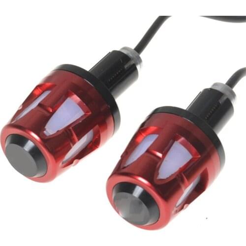 2 light Colors Motorcycle Handlebar End Light Styling Very Cool Alloy Handle Cover with Shining Led Combined Light