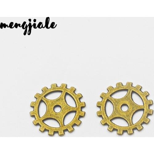 20pcs/lot Punk Wheel Gear Antique Charms Pendant Fit Retro Necklace Bracelet DIY Jewelry Making 19mm Dia