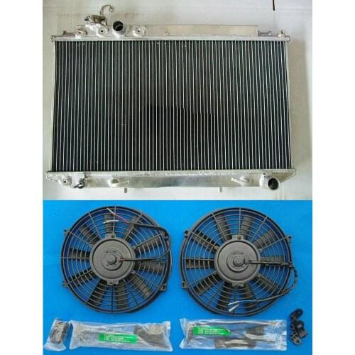 3 Rows Aluminum Radiator & + 2*FANS 1988-1993 For Toyota Cressida MX83 AT/MT 1988 1989 1990 1991 1992 1993