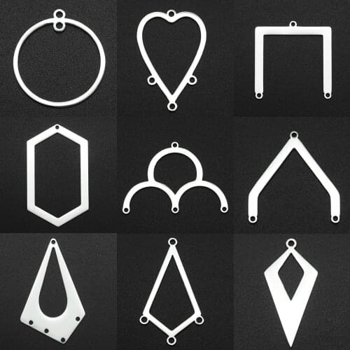 5pcs/lot 100% Stainless Steel Geometric DIY Earring Findings Connector Charm Pendant Wholesale Factory Price OEM Order Accepted